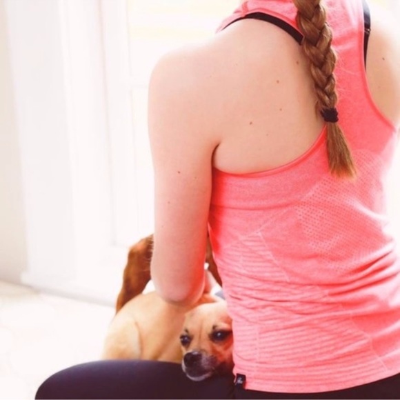 J. Crew x New Balance Seamless Neon Papaya Orange Racerback Workout Tank Top XS
